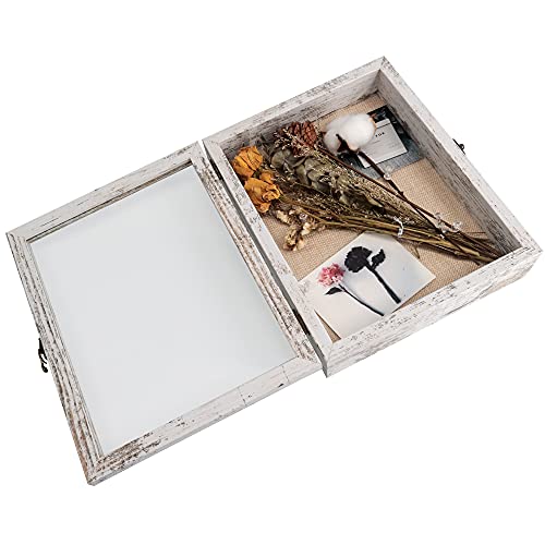 11x14 Shadow Box Frame with Linen Back, Real Glass Door, Rustic Black T118820