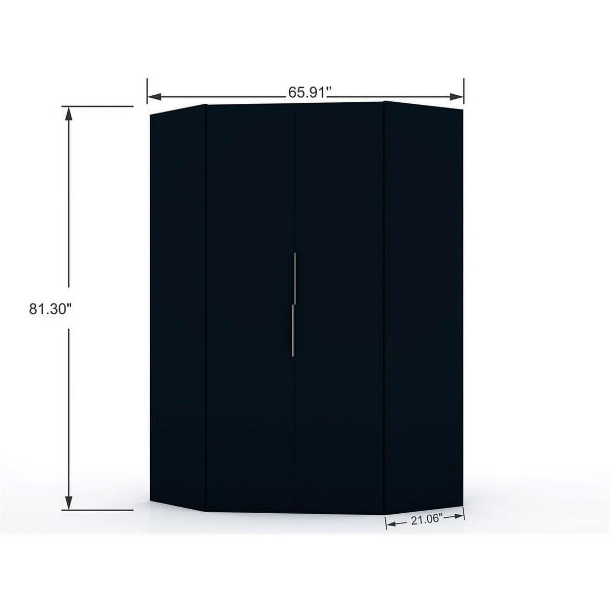 Midnight Blue Wood Corner Wardrobe Closet L7894