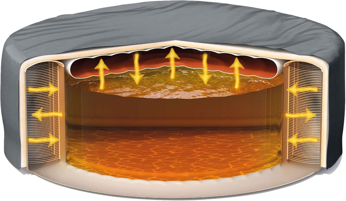 83x28" Inflatable Square Hot Tub Spa with LED Light Strip B16754