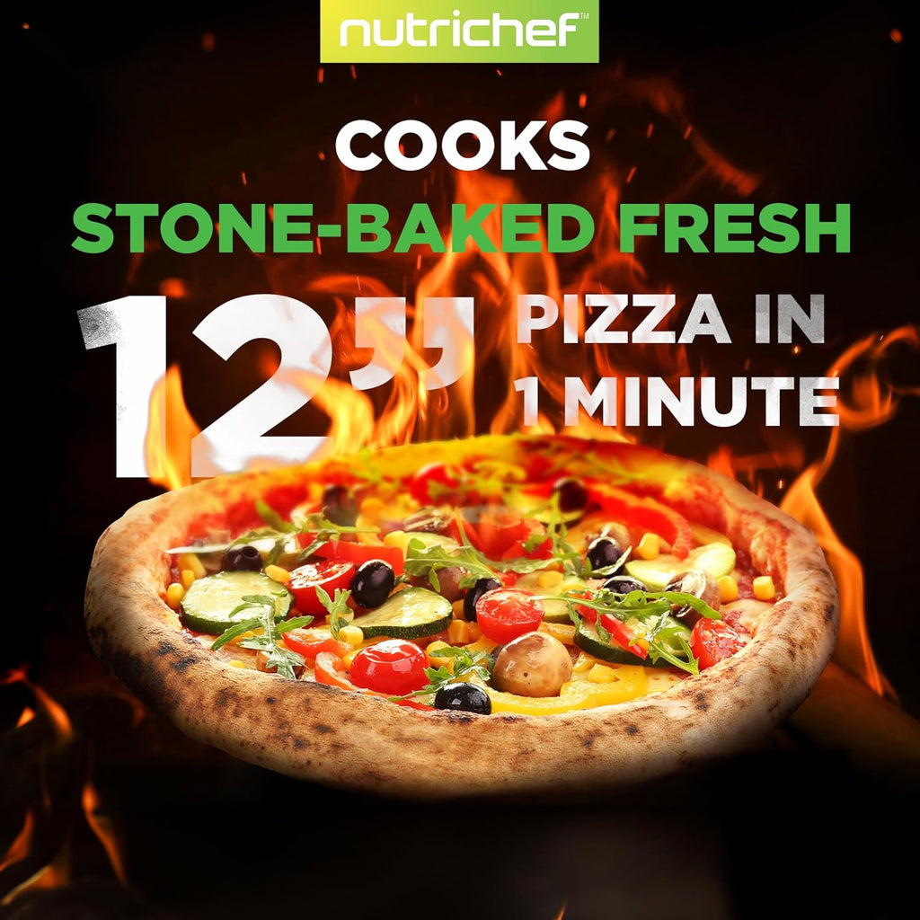 Portable Outdoor Gas Pizza Oven with Foldable Feet, Adjustable Heat Control Dial, Burner, Stone & Regulator Hose, 25.24'' x 16.14'' x 12.40'' K62022