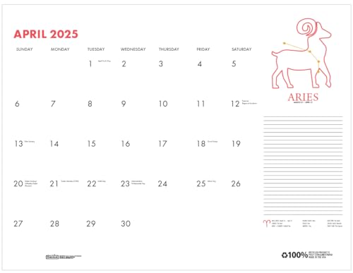 18.5 x 13 Inches Monthly Desk Pad Calendar Q60090