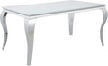 Glass Top White Chrome Dining Table K5303