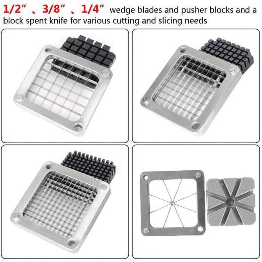 Commercial Vegetable Chopper French Fry Cutter with 4 Sizes Blades, Stainless Steel V344