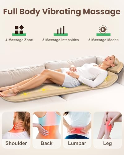 Vibration Back Massager with Heat, 10 Vibration Motors & 2 Heating Levels S91602
