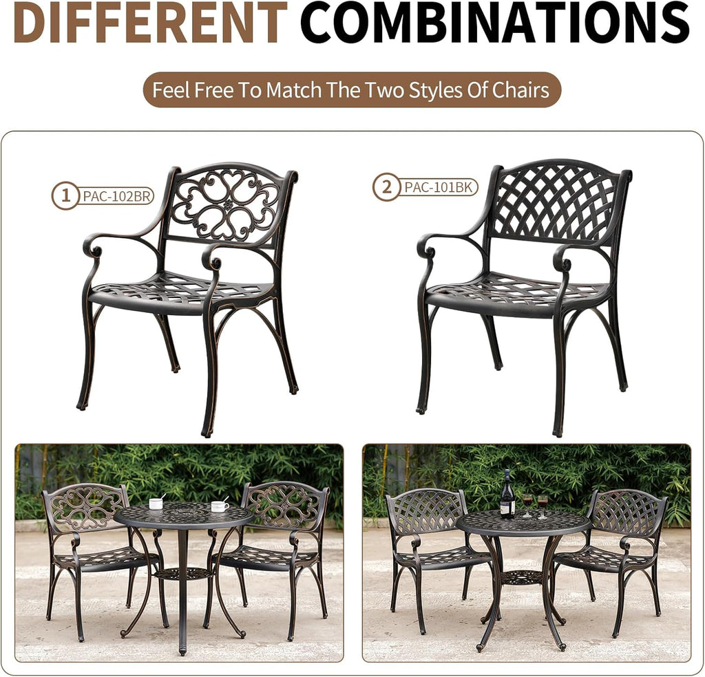 Black Metal Round Patio Dining Table with Umbrella Hole G1118