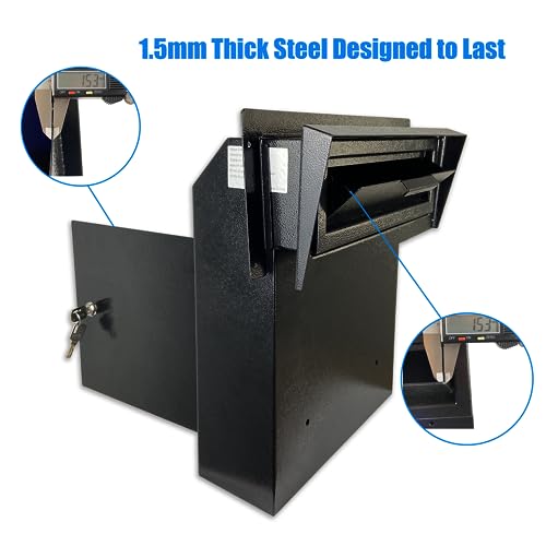 Black Galvanized Steel Locking Mailbox Door Drop Box Z17414