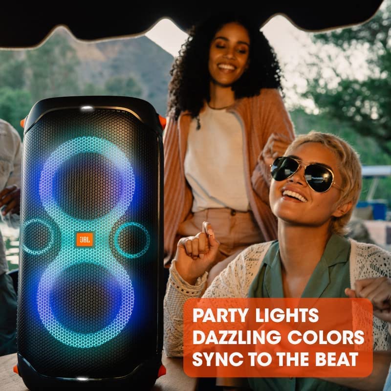 Black Portable Party Speaker with Built-in Lights E14446