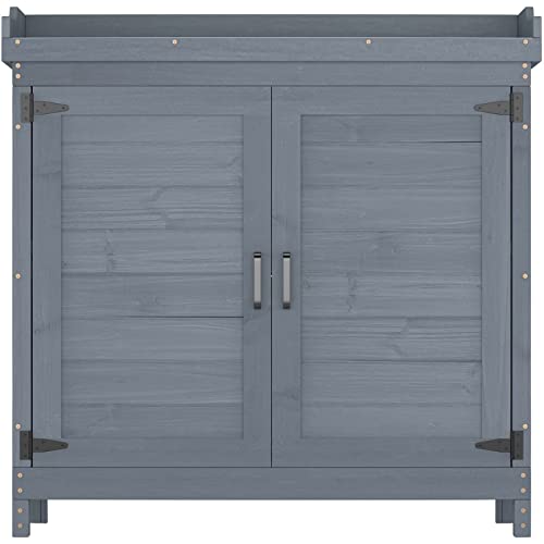 Natural Wooden Storage Cabinet with Potting Bench Z6868