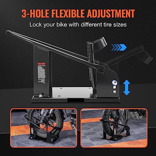 Heavy-Duty Steel Motorcycle Wheel Chock with 3 Adjustable Holes Y37143