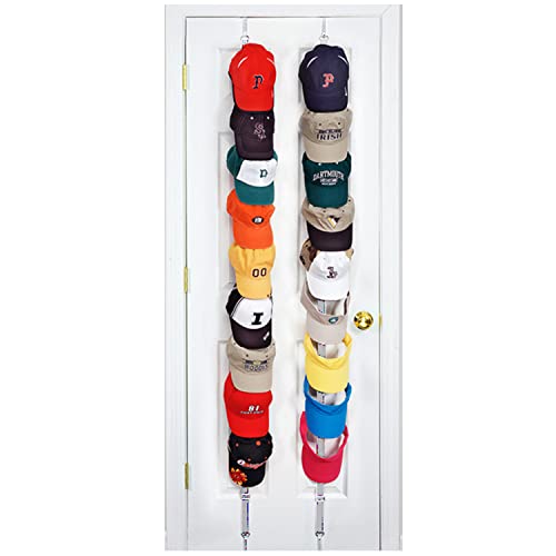 Black Over-The-Door Hat Rack Holds 18 Caps M421