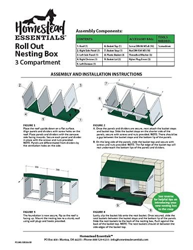 3 Compartment Roll Out Nesting Box for Chickens with Lid Cover E665