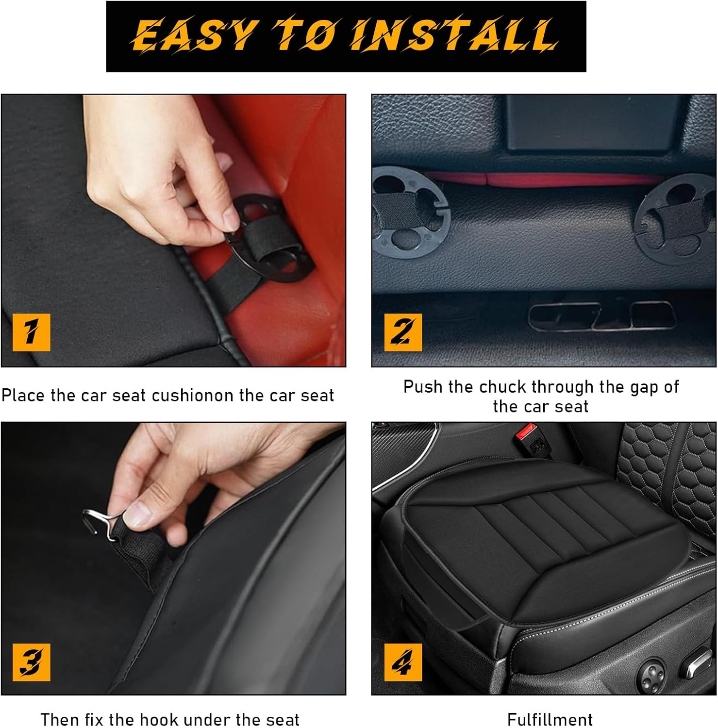 Gray Memory Foam Car Seat Cushion with Non-Slip Bottom G248