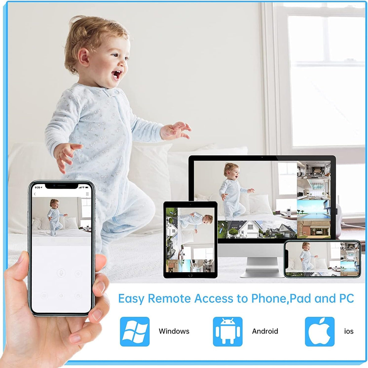 8 Channel 2TB NVR Security Camera System with 4PCS IP WiFi Cameras R740