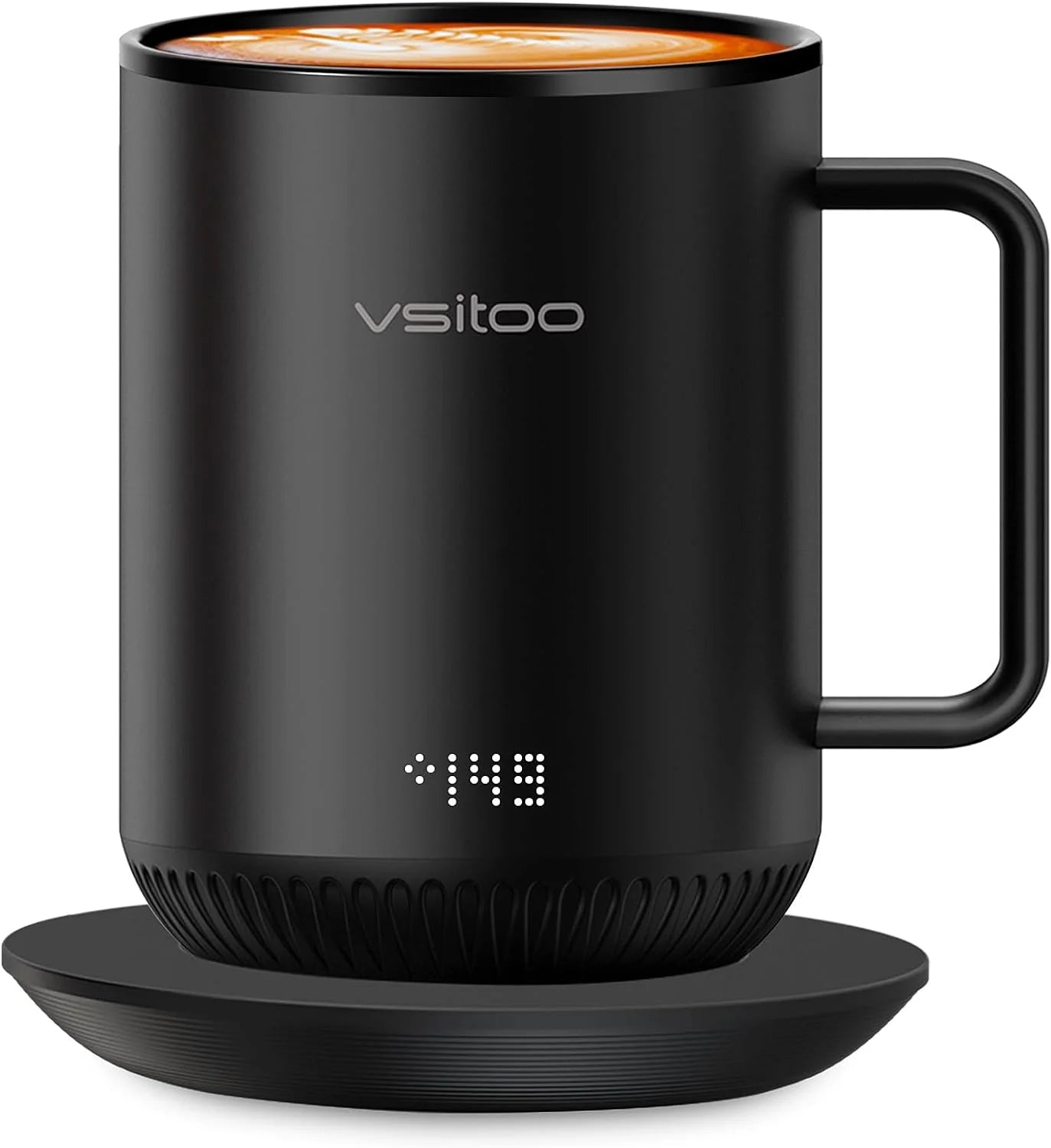 Black Self Heating Coffee Mug 10 oz with Lid P369