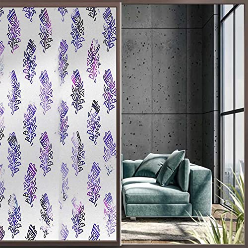 Boho Blue PVC Frosted Window Film, 23.6 in x 78.7 in B634034