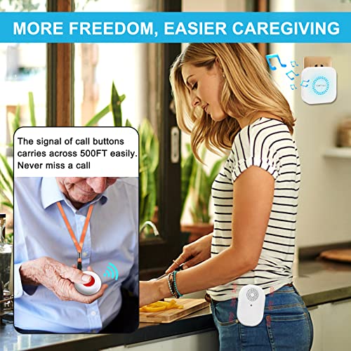 Wireless Caregiver Pager Call Button Emergency Alert System Waterproof Call Bell O757