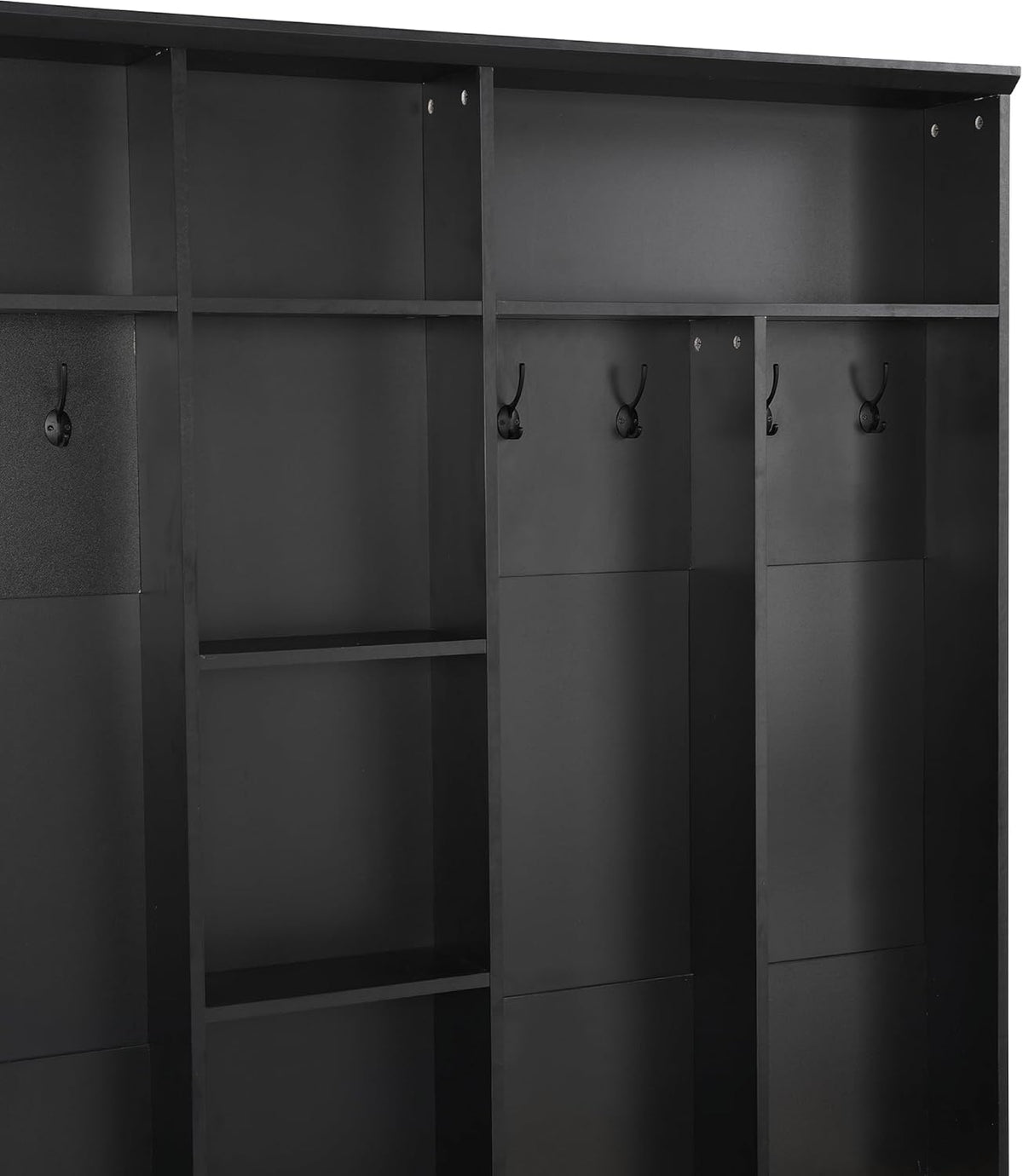 Black Hall Tree with Storage Bench and 8 Hooks I537305