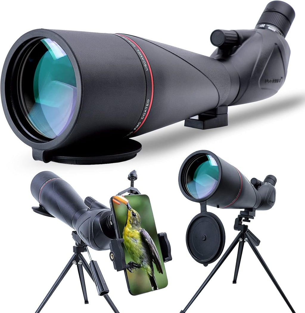 20-60x80 Waterproof BAK4 Spotting Scope with Tripod E116