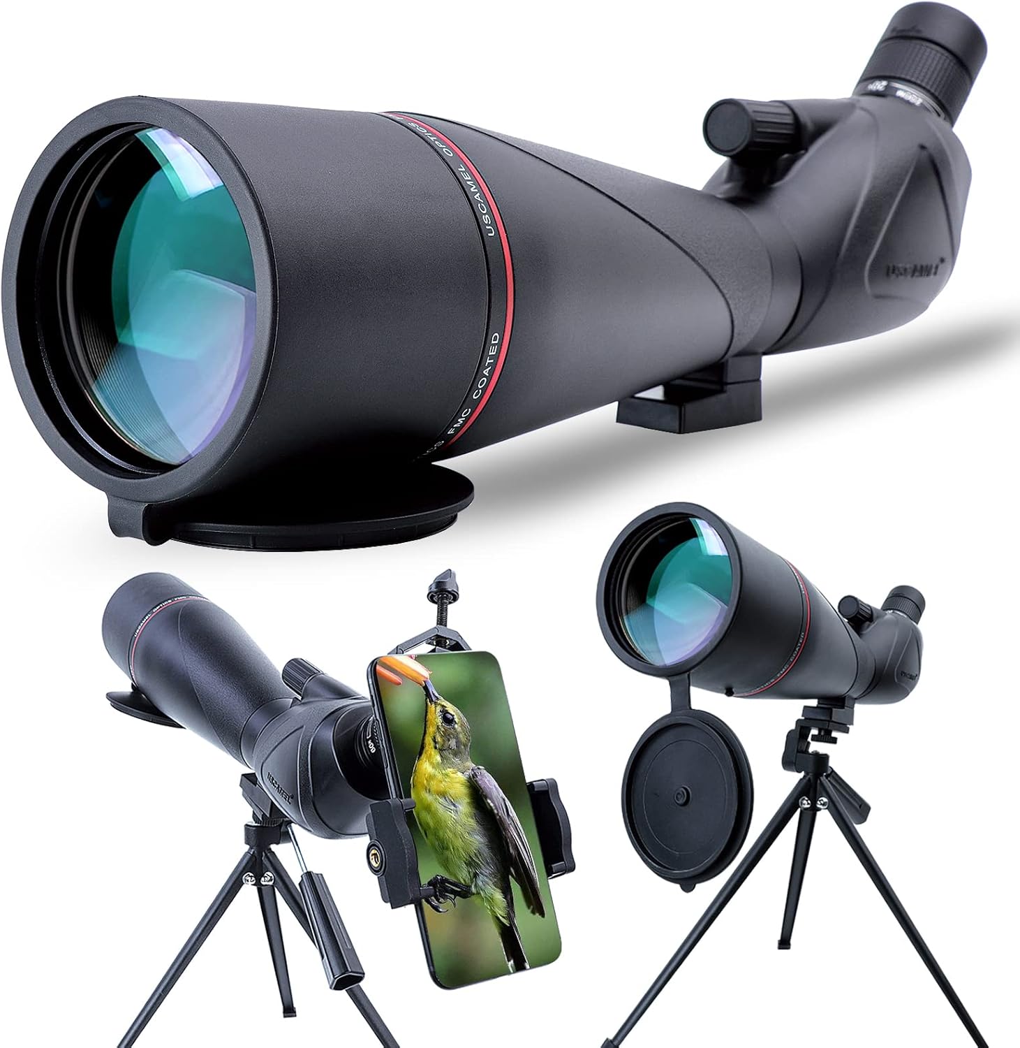 20-60x80 Waterproof BAK4 Spotting Scope with Tripod E116