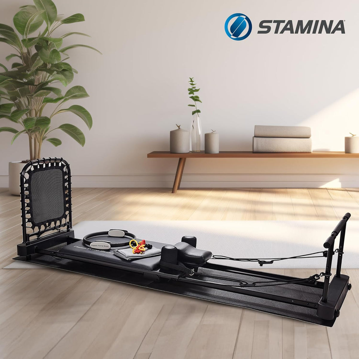 Black Foldable Pilates Reformer Y5615