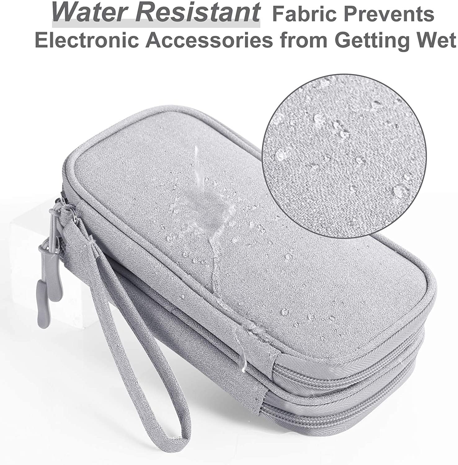 Compact Light Grey Travel Electronics Organizer Bag Y9743