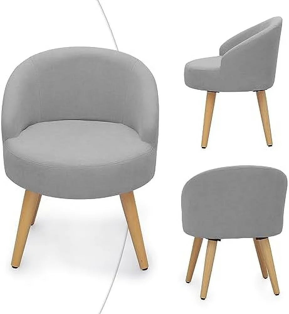 Grey Velvet Accent Chair with Wood Legs K895346