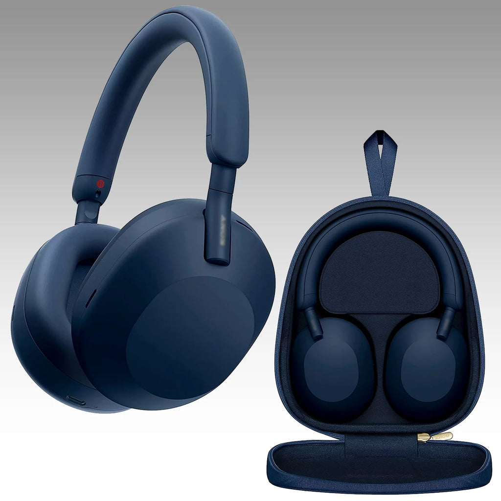 Blue Noise-Canceling Wireless Over-Ear Headphones Bundle C1835