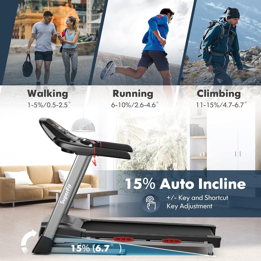 Foldable Treadmill with 15% Auto Incline Z88747