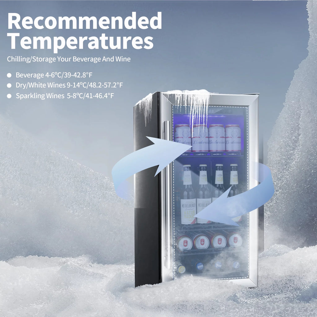 15 inch Beverage Refrigerator with Clear Glass Door Y85016