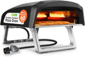 Portable Outdoor Gas Pizza Oven with Foldable Feet, Adjustable Heat Control Dial, Burner, Stone & Regulator Hose, 25.24'' x 16.14'' x 12.40'' K62022