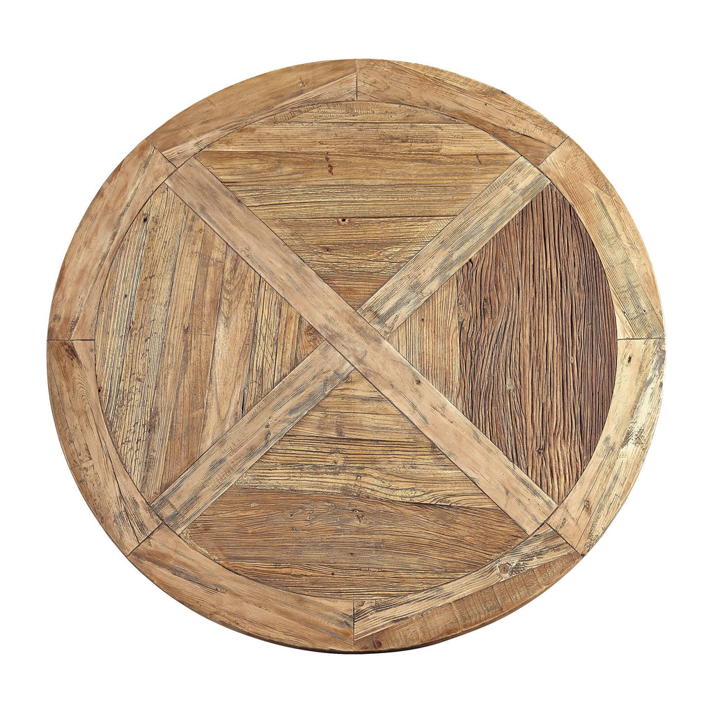 Round Reclaimed Elm Dining Table X41137