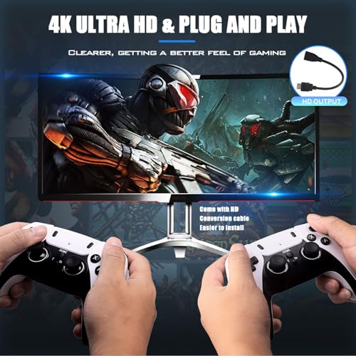 Retro Gaming Console with 20000+ Classic Games, 4K HDMI Output, Dual 2.4G Controllers, 64GB Storage B78271