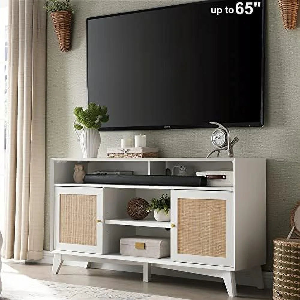 TV Stand with Natural Rattan Door I36880