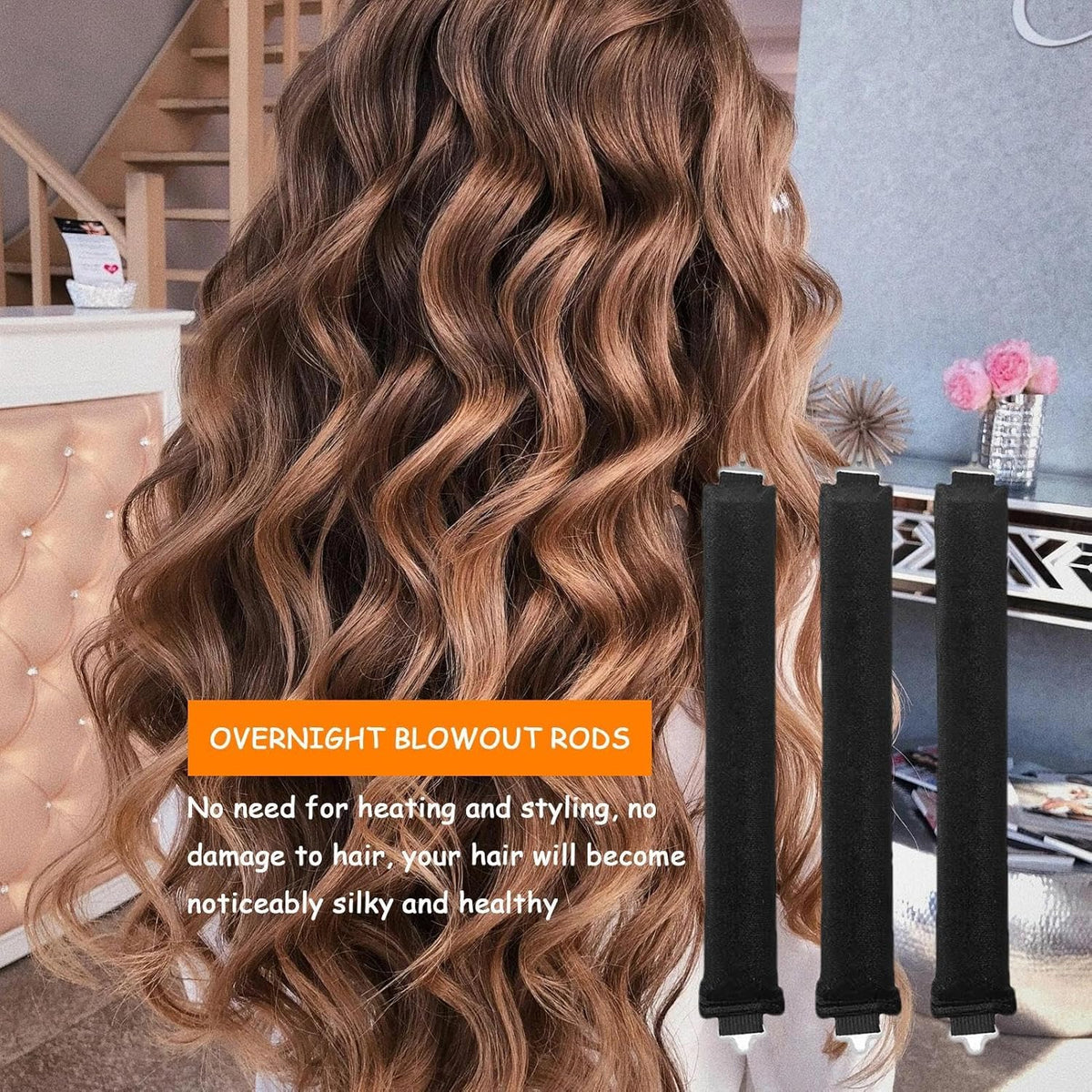 Velvet Heatless Curling Rods with Hook A102
