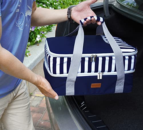 Blue Double Insulated Casserole Carrier Bag X6037