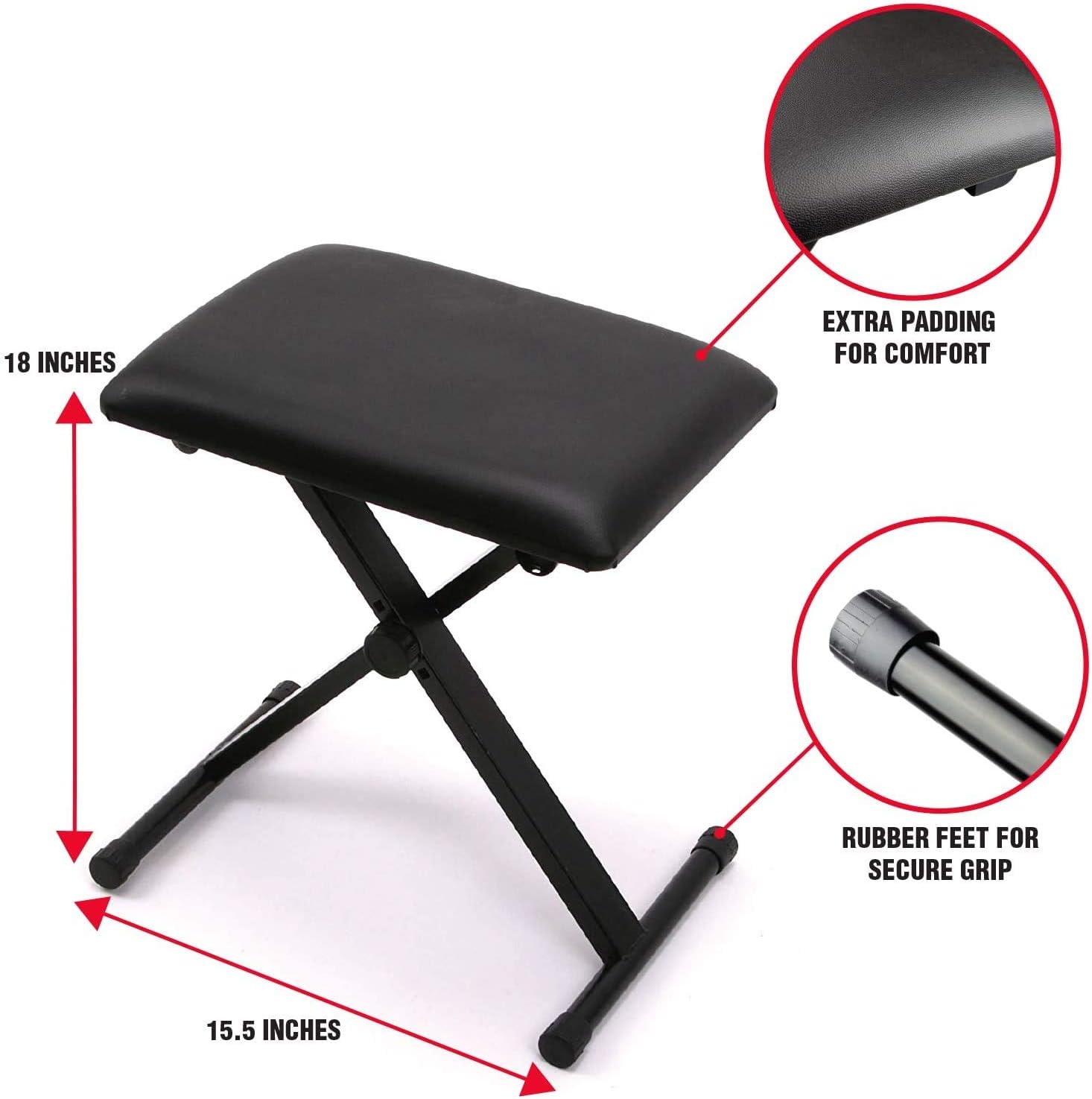 61 Key Keyboard Piano Stand with Pitch Bend Kit, Piano Bench, Headphones, Keynote Stickers X167369