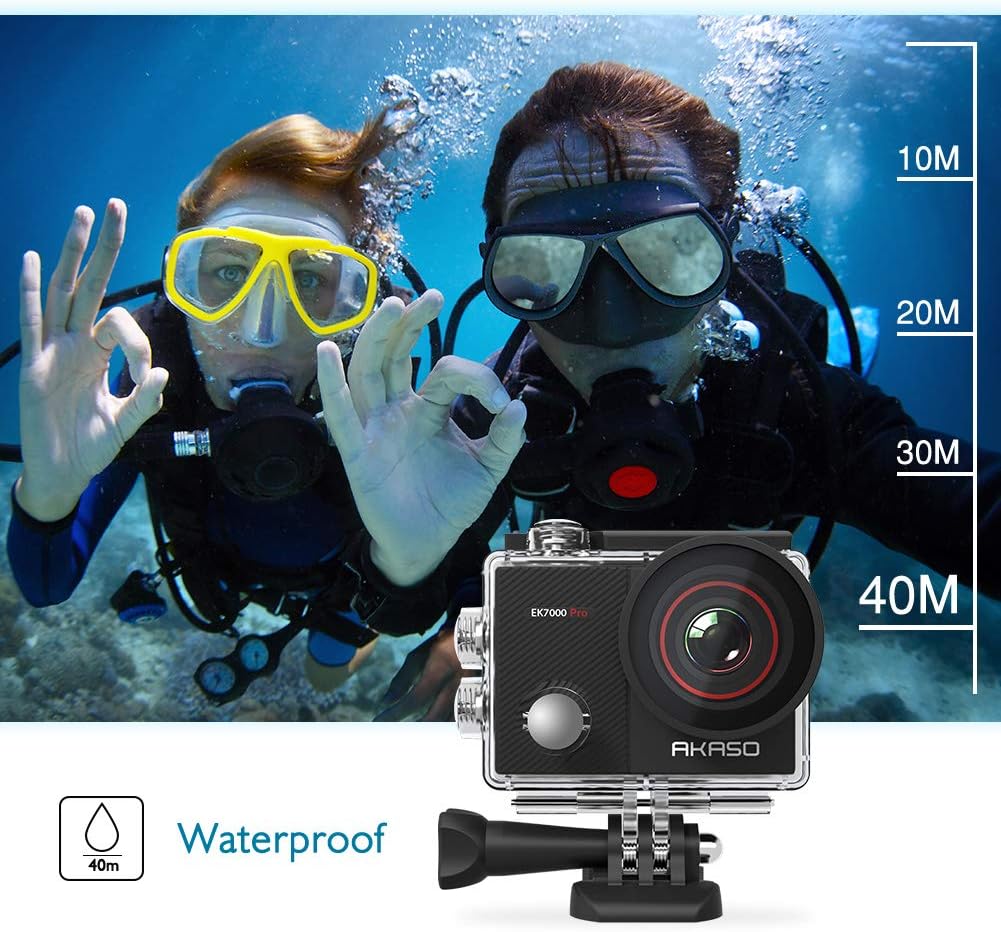 4K30FPS 20MP WiFi Action Camera Waterproof Diving Light O976