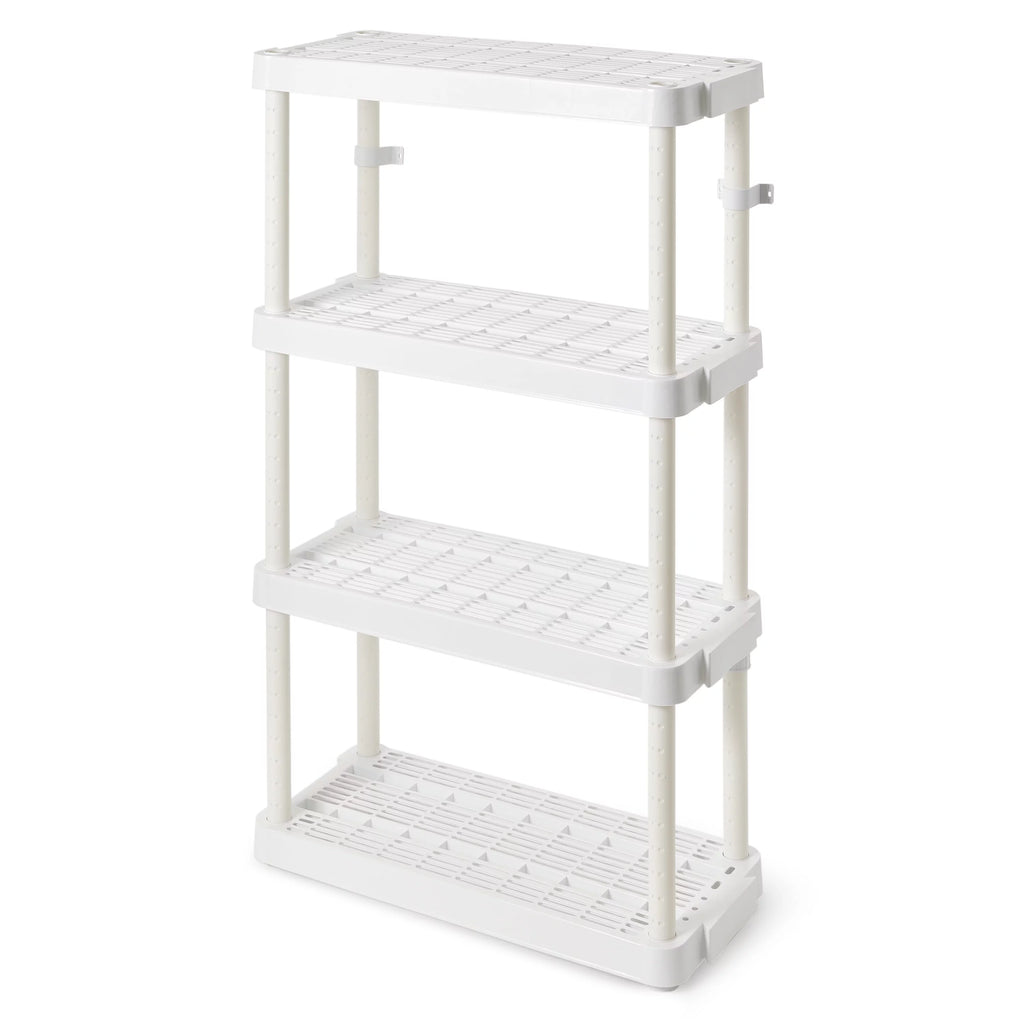 White 4 Shelf Adjustable Height Storage Unit (2 Pack) N86692