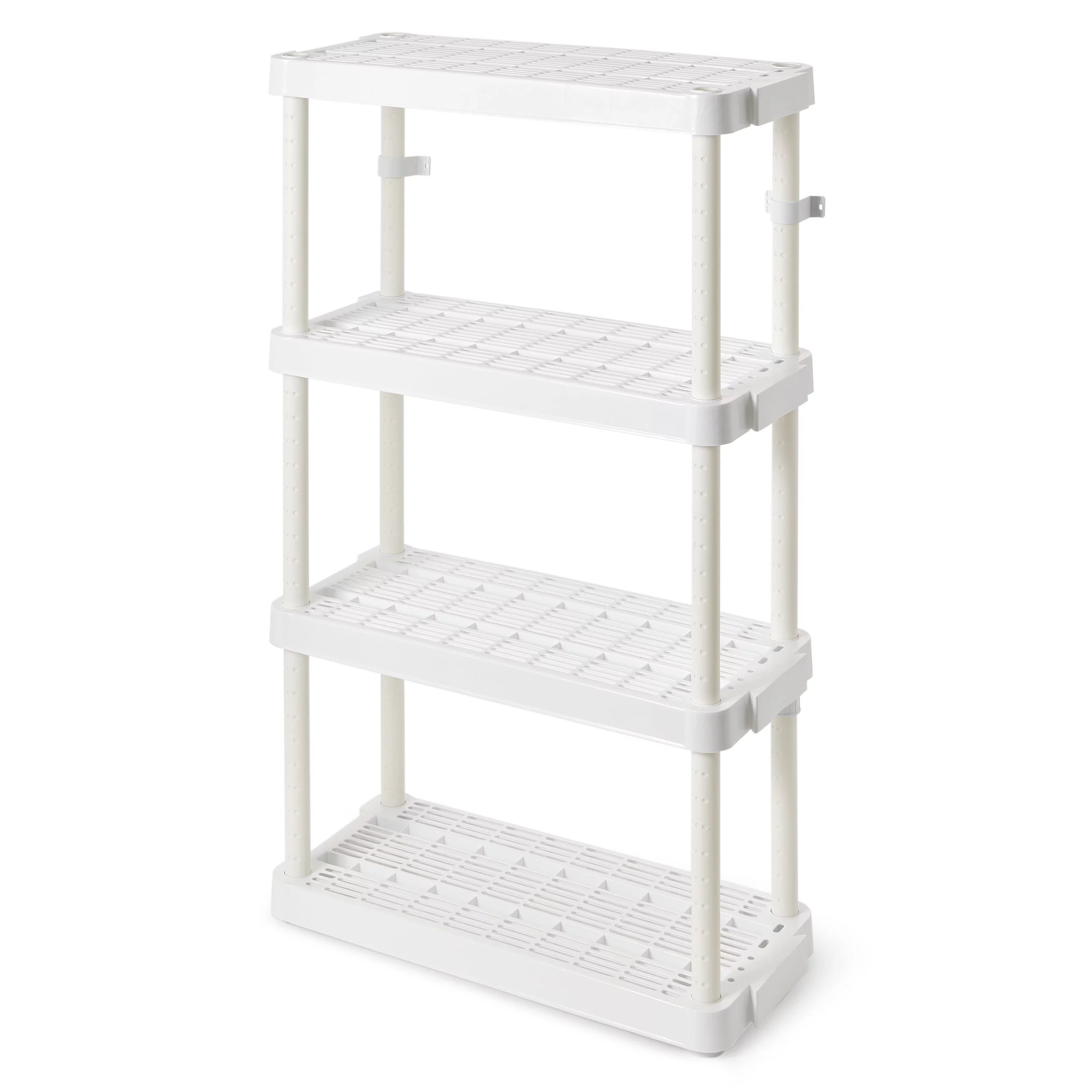 White 4 Shelf Adjustable Height Storage Unit (2 Pack) N86692