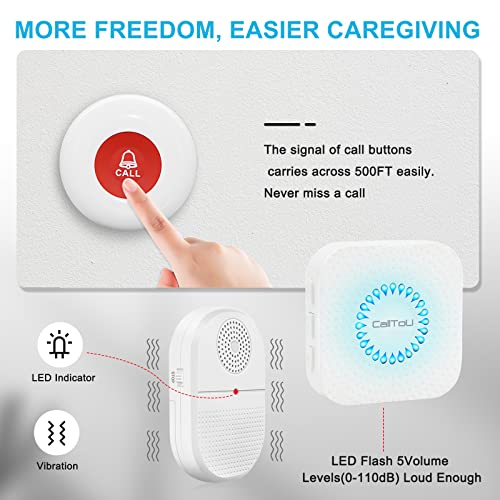 Wireless Caregiver Pager Call Button Emergency Alert System Waterproof Call Bell O757