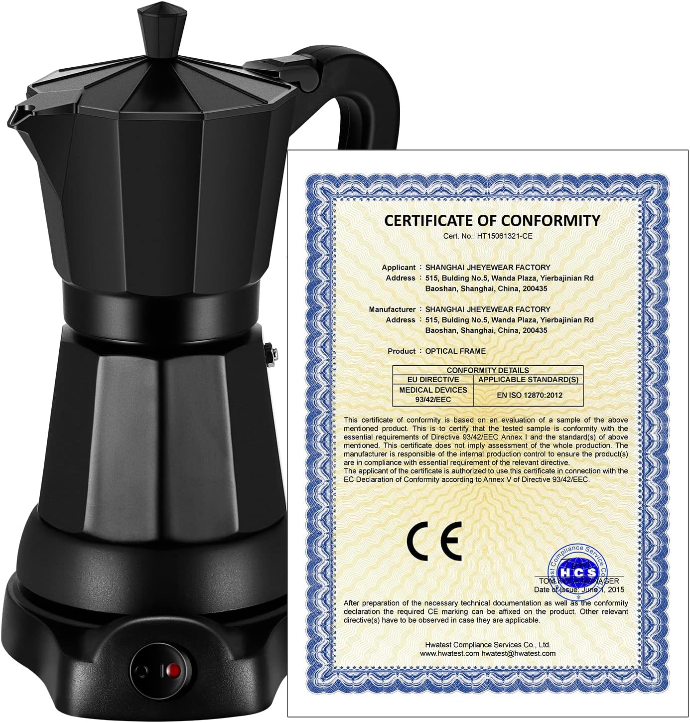 6 Cup Aluminum Electric Mocha Pot X51449