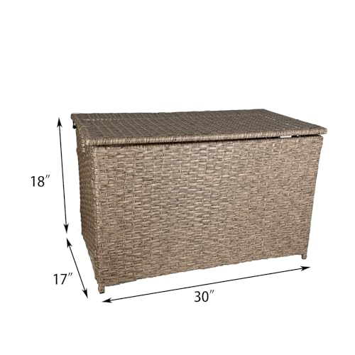 Rustic Brown Handwoven Wicker Storage Trunk, 42.3 Gallon P717236