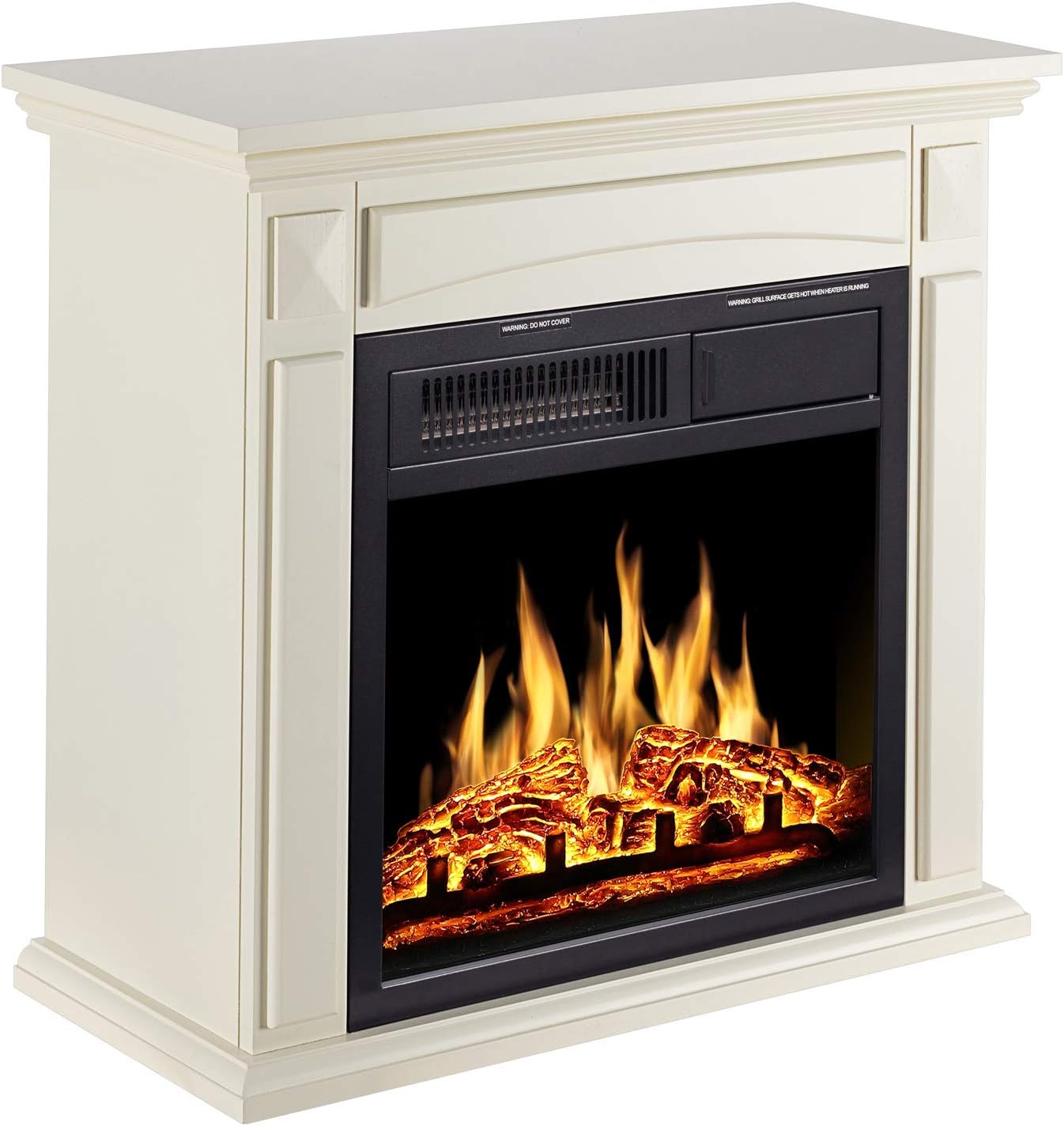 26’’ Electric Fireplace Heater with Remote Control, White I999498