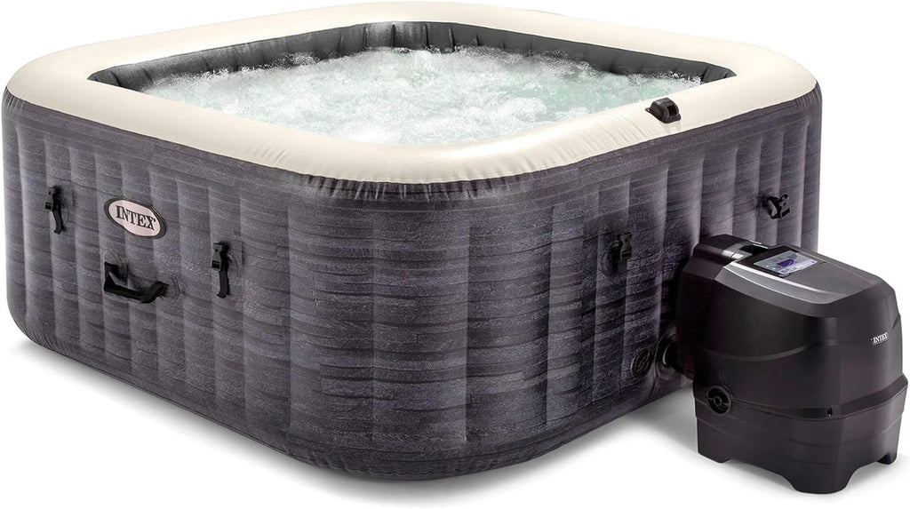 83x28" Inflatable Square Hot Tub Spa with LED Light Strip B16754