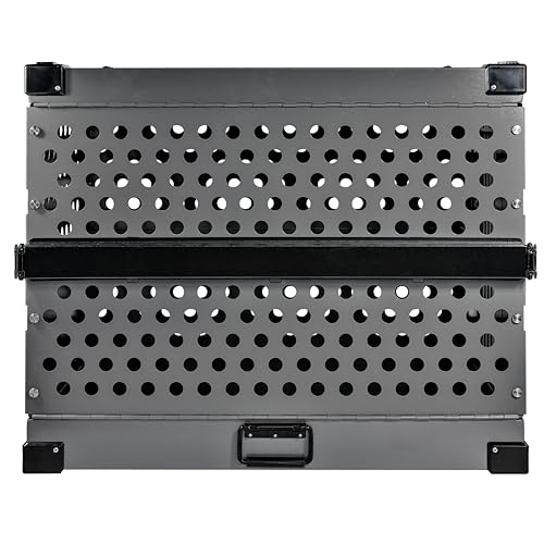 Medium Black Aluminum Dog Crate W4010