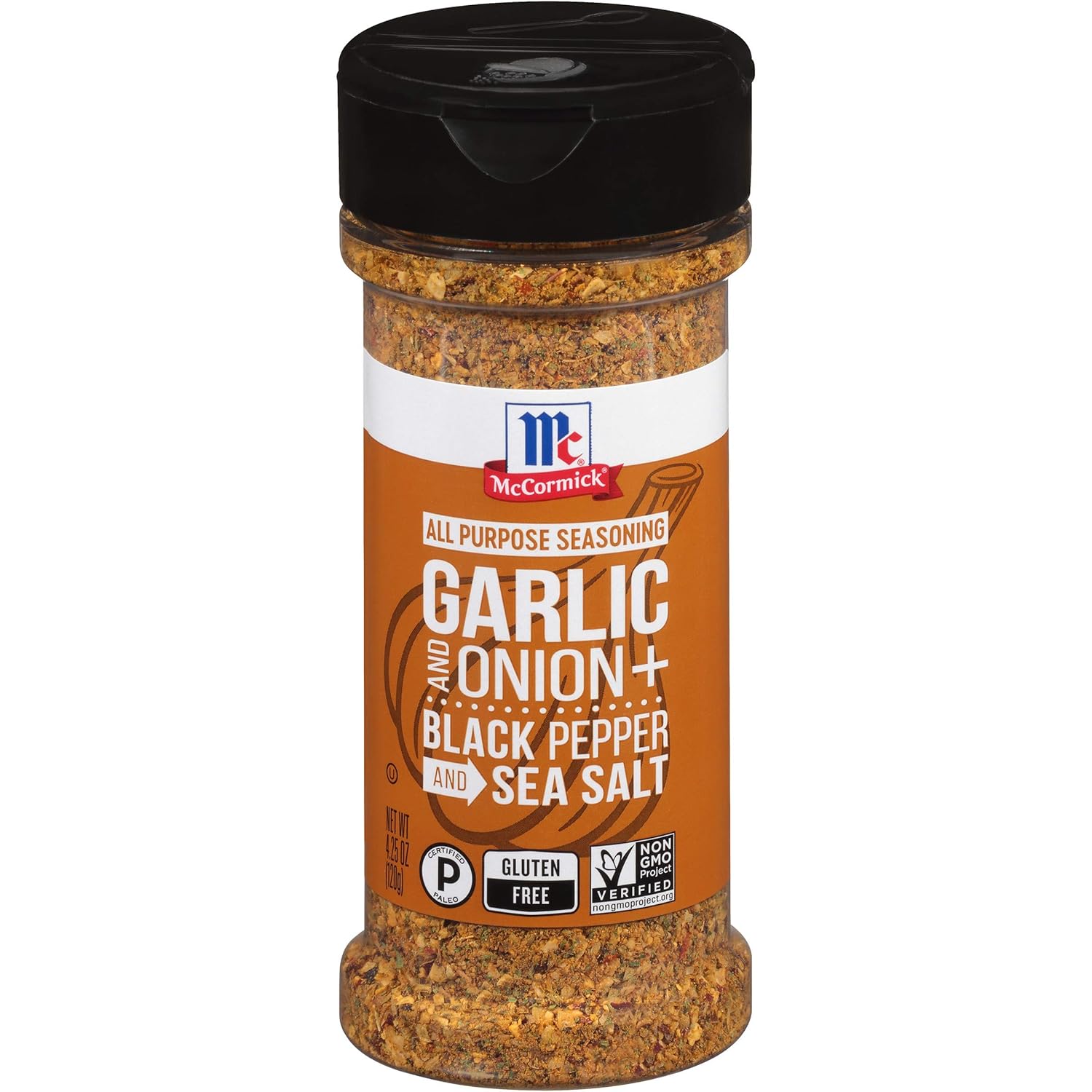 Garlic and Onion, Black Pepper and Sea Salt All Purpose Seasoning, 4.25 oz C86850