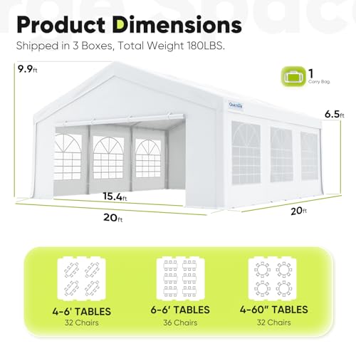 20x20 Heavy Duty Outdoor Canopy Tent with Storage Bags R52250