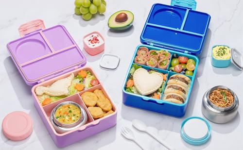 3-4 Compartment 60OZ Bento Box with Leakproof 8OZ Insulated Food Jar I550