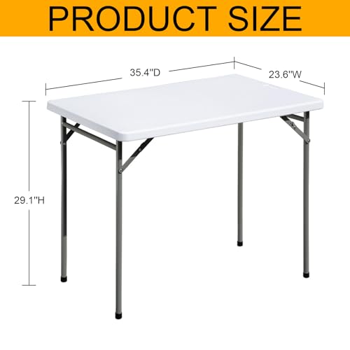 White 3ft Rectangular Plastic Folding Table S490252