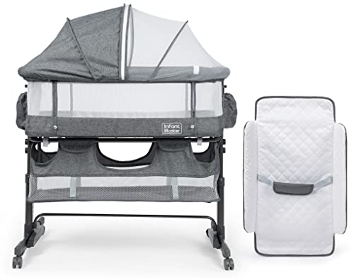 Grey 3 in 1 Baby Bassinet with Mesh Wall G669